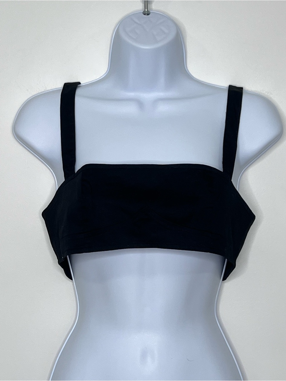 DANIELLE BERNSTEIN Black Square-Neck Crop Camisole
